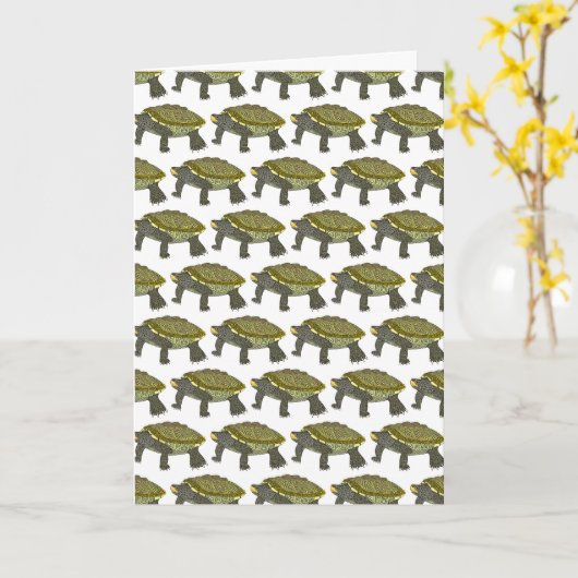 Terrapin (pattern white) - Greeting Card カード (黄色い花)