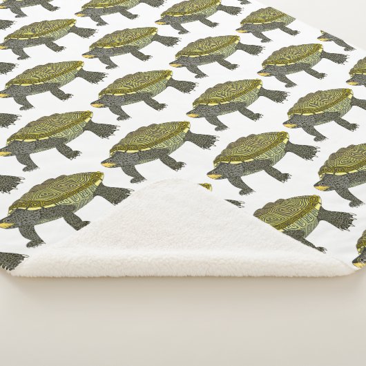 Terrapin (pattern white) - Sherpa Blanket シェルパブランケット (3/4)