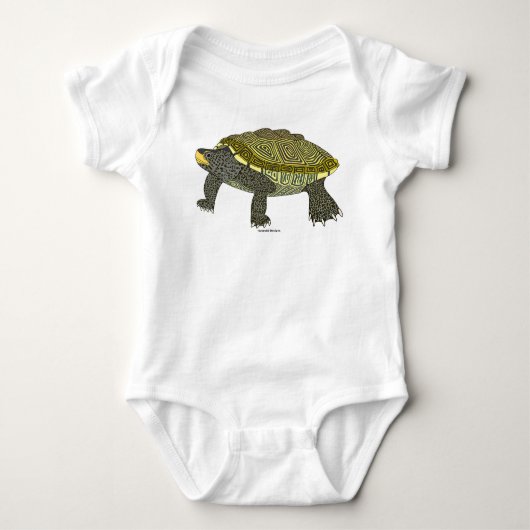 Terrapin (white) - Baby Bodysuit ベビーボディスーツ (正面)