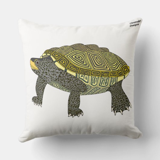 Terrapin (white) - Pillow クッション (裏面)