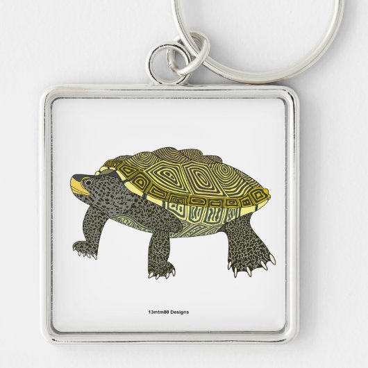 Terrapin (white) - Square Premium Keychain キーホルダー (正面)