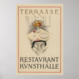 Terrasse Restaurant Kunsthalle Vintage Food&Drink ポスター