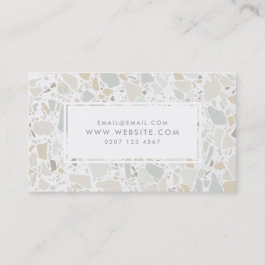 Terrazzoのエレガントな石造りのシンプルなモダンは構成します 名刺 (裏面)