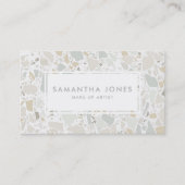 Terrazzoのエレガントな石造りのシンプルなモダンは構成します 名刺 (正面)