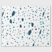 Terrazzoのモザイク青 ラッピングペーパー (フラット)
