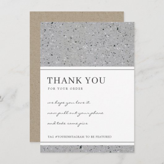 TERRAZZOの斑点のあるパター企業のンのビジネスロゴ サンキューカード (正面/裏面)