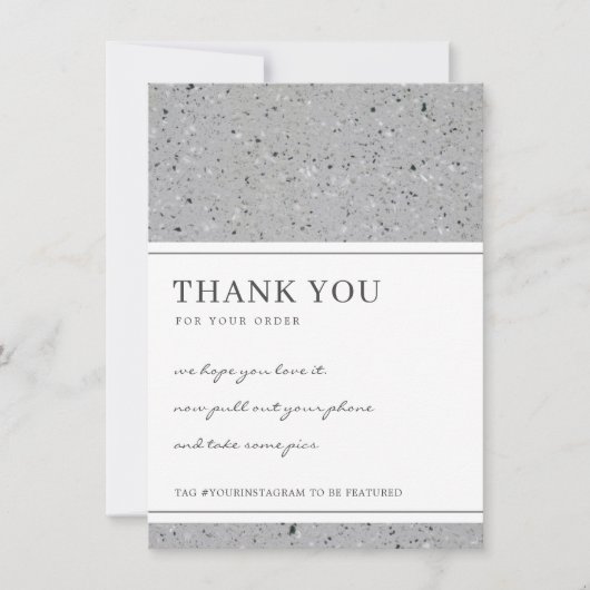 TERRAZZOの斑点のあるパター企業のンのビジネスロゴ サンキューカード (正面)