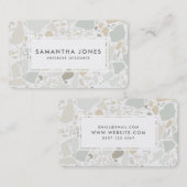 Terrazzoの質のシンプルでモダンなインテリア・デザイナー 名刺 (正面/裏面)