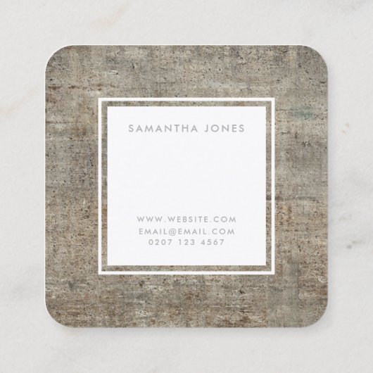 Terrazzoテクスチャシンプルインテリアデザイモダンナー スクエア名刺 (裏面)
