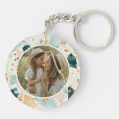 Terrazzoパターパーソナライズされたン写真両面 キーホルダー (裏面)