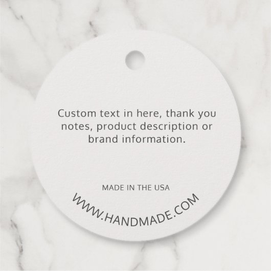 Terrazzoモダン Ceramicあなたのロゴ価格ラベル フェイバータグ (裏面)