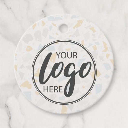 Terrazzoモダン Ceramicあなたのロゴ価格ラベル フェイバータグ (正面)