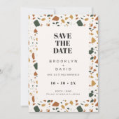 Terrazzo写真モダン日付カードを保存 招待状 (正面)