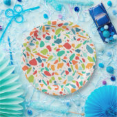 Terrazzo建築デザイカラフルナー ペーパープレート (パーティー)