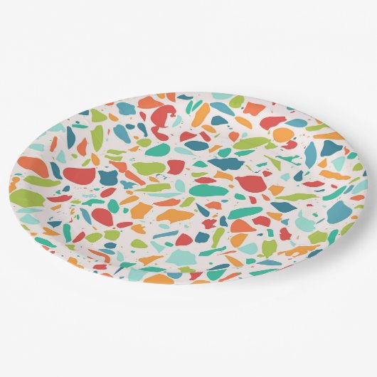 Terrazzo建築デザイカラフルナー ペーパープレート (アングル)