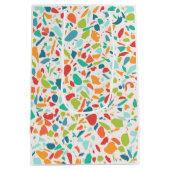 Terrazzo建築モダンデザイナーカラフル ミディアムペーパーバッグ (裏面)