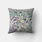 Terrazzo -モザイクアワビの真珠および金ゴールド#3 クッション (裏面)