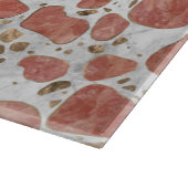 Terrazzo -大理石#1のローズクォーツそして金ゴールド カッティングボード (角)