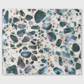 Terrazzo -大理石#1のShimerringの瑪瑙そして金ゴールド ラッピングペーパー (フラット)