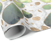 Terrazzo -大理石#2の瑪瑙そして金ゴールド ラッピングペーパー (ロールコーナー)