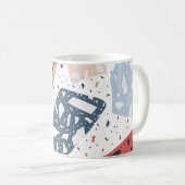 Terrazzo floor marbleシームレスな手描きパターン コーヒーマグカップ (正面右)