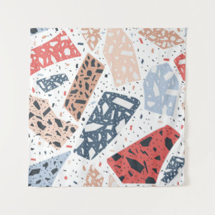 Terrazzo floor marbleシームレスな手描きパターン タペストリー