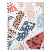 Terrazzo floor marbleシームレスな手描きパターン ノートブック (正面)