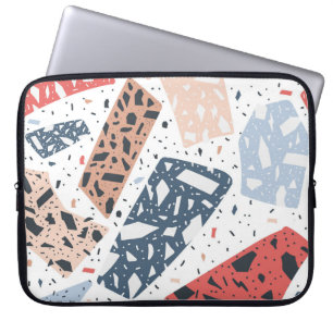 Terrazzo floor marbleシームレスな手描きパターン ラップトップスリーブ