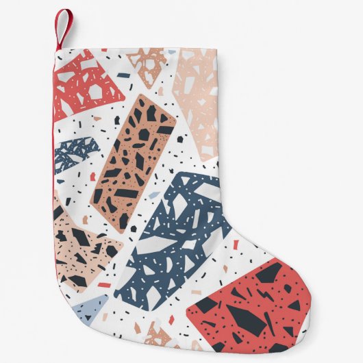Terrazzo floor marble seamless hand drawn pattern  スモールクリスマスストッキング (正面)