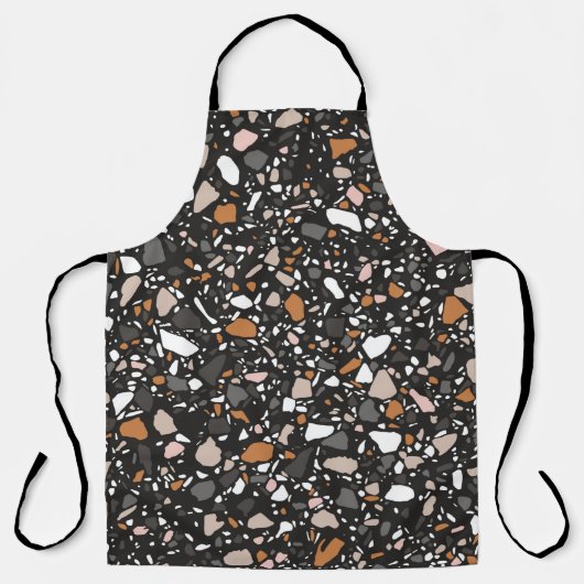 Terrazzo flooring seamless pattern in dark colors. エプロン (正面)