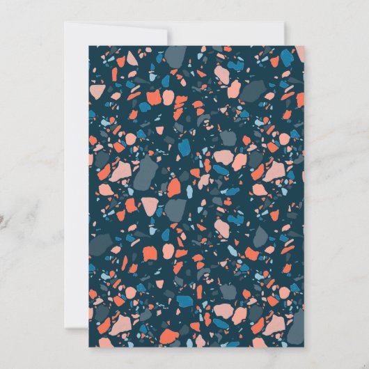 Terrazzo Hand Drawn Custom Bar Bat Mitzvah 招待状 (裏面)