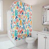 Terrazzo watercolor seamless pattern. Hand drawn o シャワーカーテン (インサイチュ)