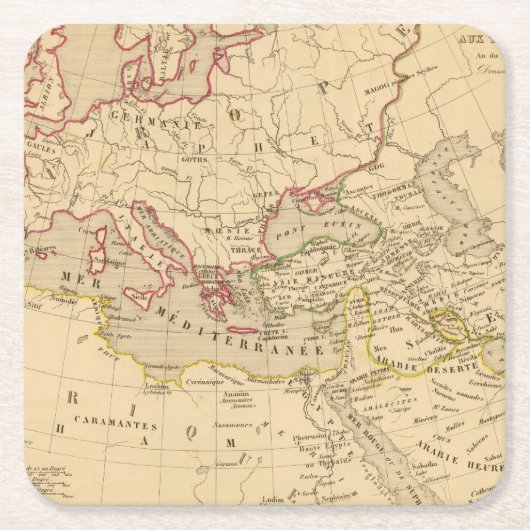 Terreの補助のtroisのfils de Noe スクエアペーパーコースター (正面)