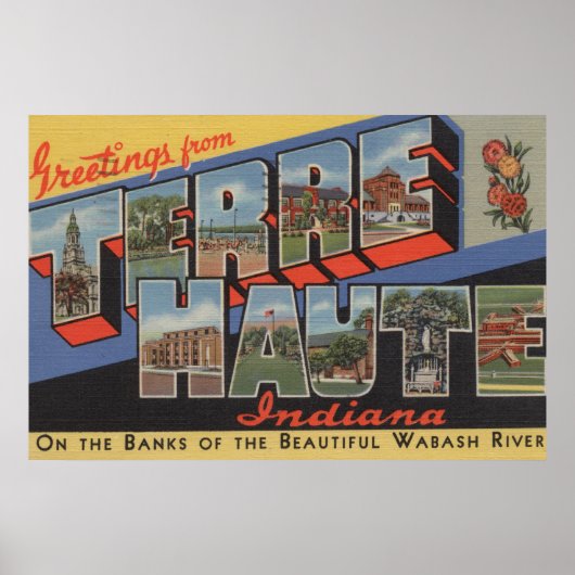 Terre Haute, Indiana – 大きな文字のシーン ポスター (正面)