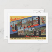 Terre Haute, Indiana – 大きな文字のシーン ポストカード (正面/裏面)