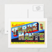 Terre Haute Indiana Vintage Large Letter Postcard ポストカード (正面/裏面)