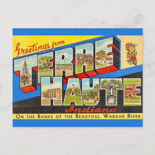 Terre Haute Indiana Vintage Postcard ポストカード (正面)