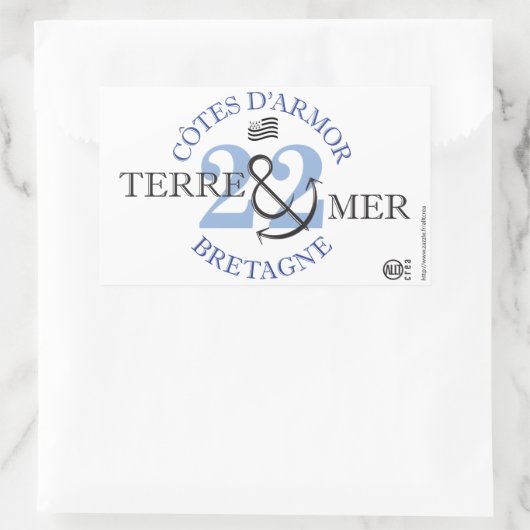 Terre-Mer Côtes d'Armor 長方形シール (バッグ)