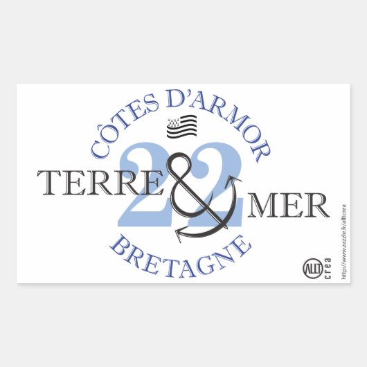 Terre-Mer Côtes d'Armor 長方形シール (正面)