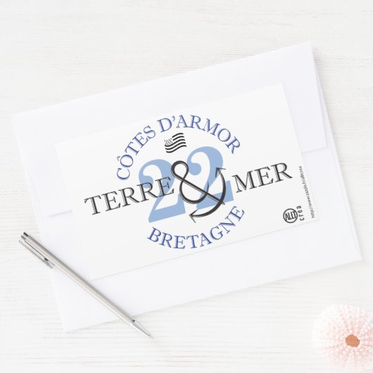 Terre-Mer Côtes d'Armor 長方形シール (封筒)