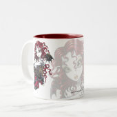 "Terri"のゴシック様式赤いバラの入れ墨の妖精の芸術のマグ ツートーンマグカップ (正面左)
