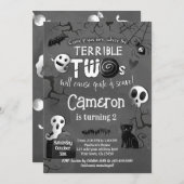 Terrible Two Black & White Spooktacular Halloween 招待状 (正面/裏面)
