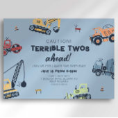 Terrible Twos Ahead 建設トラック 2歳 招待状