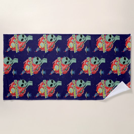 terricolas – 人間のエイリアンの怖さ ビーチタオル (正面)