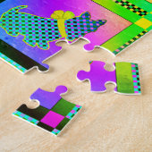 Terrier  Silhouettes  in a Checkeboard Pattern ジグソーパズル (側面)