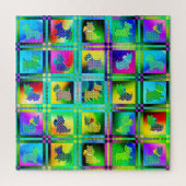 Terrier Silhouettes in a Checkeboard Pattern ジグソーパズル (縦)