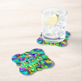 Terrier  Silhouettes  in a Checkeboard Pattern ペーパーコースター (インサイチュ)