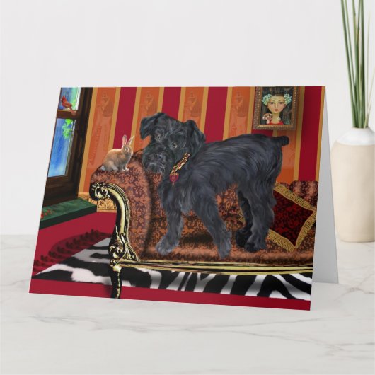 Terrier with Brown Bunny Note Card カード (正面)