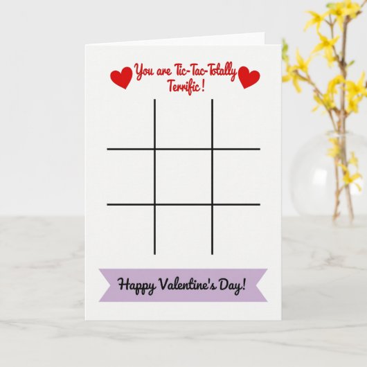 Terrific Valentine Tic Tac Toe Card カード (黄色い花)