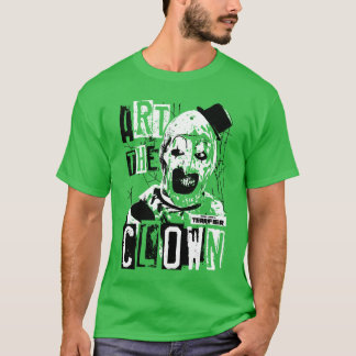 Terrifier Arthe Clown Bloody Face High Contrast Ho Tシャツ